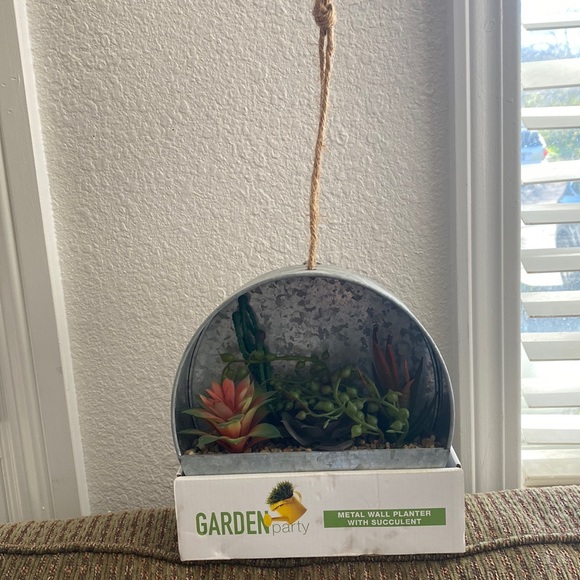 Garden Party Metal Wall Planter w/Succulent - Picture 2 of 12